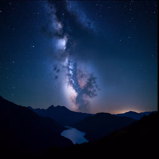 Milky Way Over Mountains