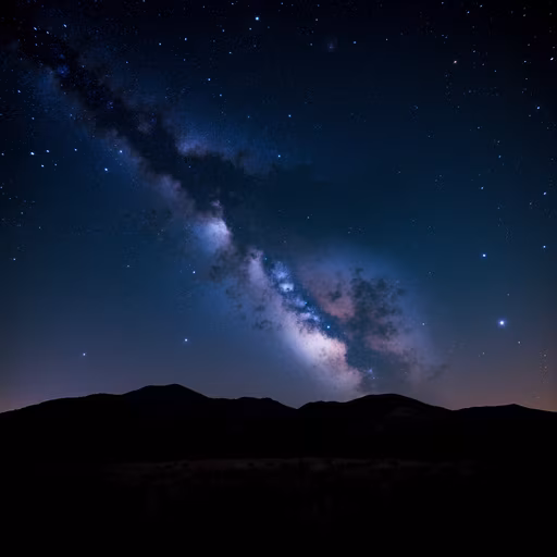 Milky Way Over Silhouetted Hills