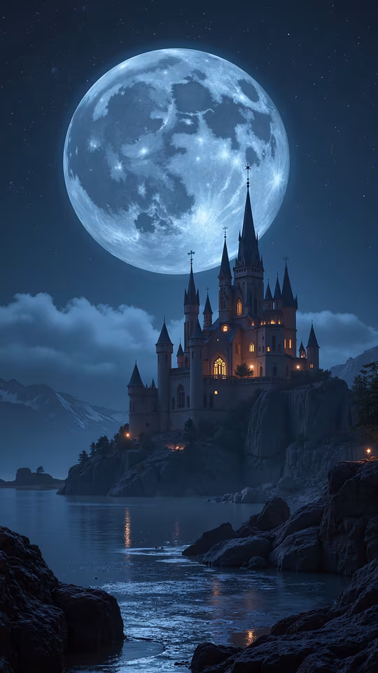 Moonlit Castle Illustration