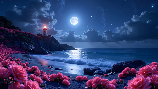 Moonlit Lighthouse