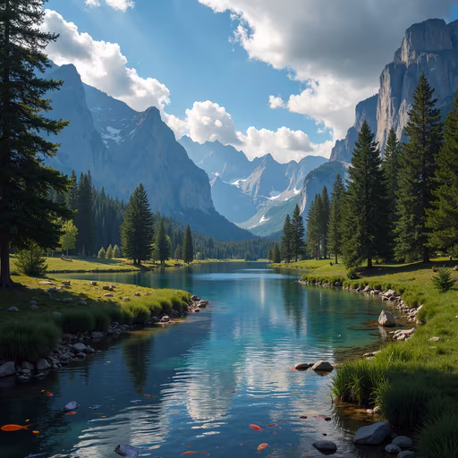 Mountain Lake Illustration