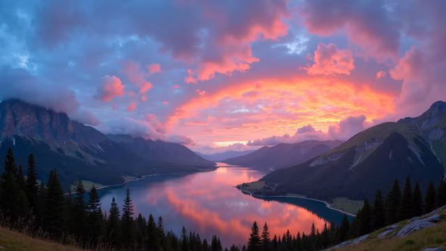 Mountain Lake Sunset