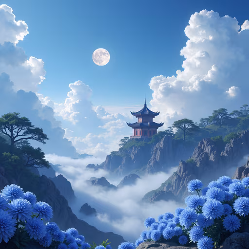 Mountain Pagoda Illustration