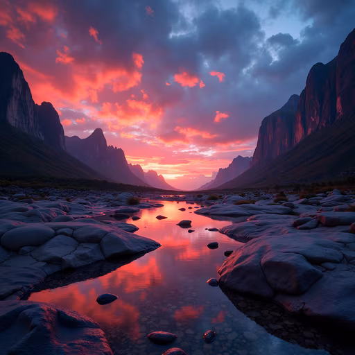 Mountain Sunset Illustration