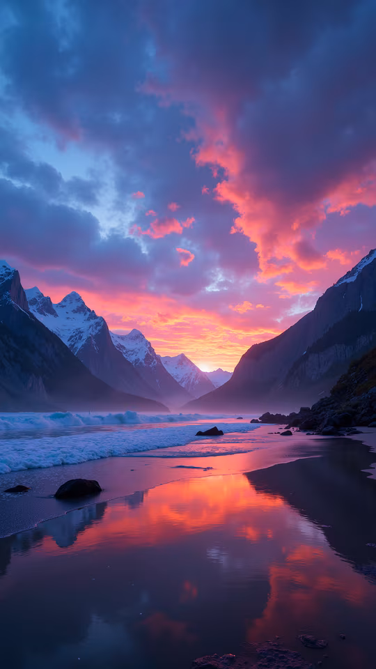 Mountain Sunset Reflection
