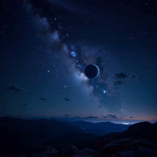 Night Sky Over Mountains