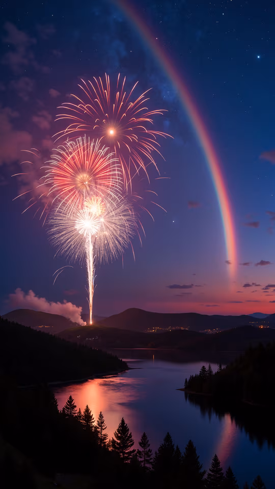 Nighttime Fireworks Display
