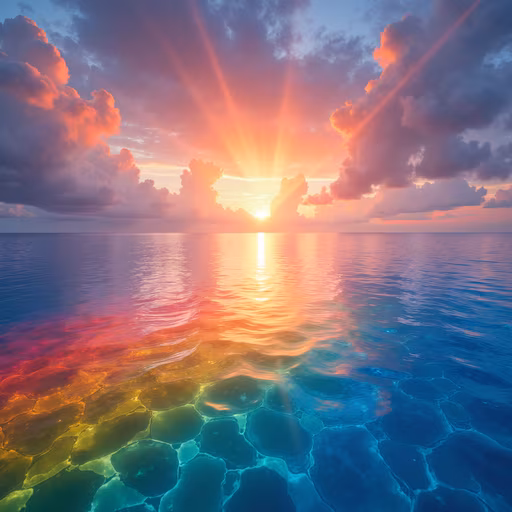 Ocean Sunset Illustration