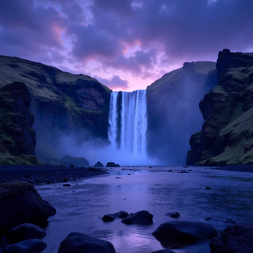 Purple Skies Waterfall