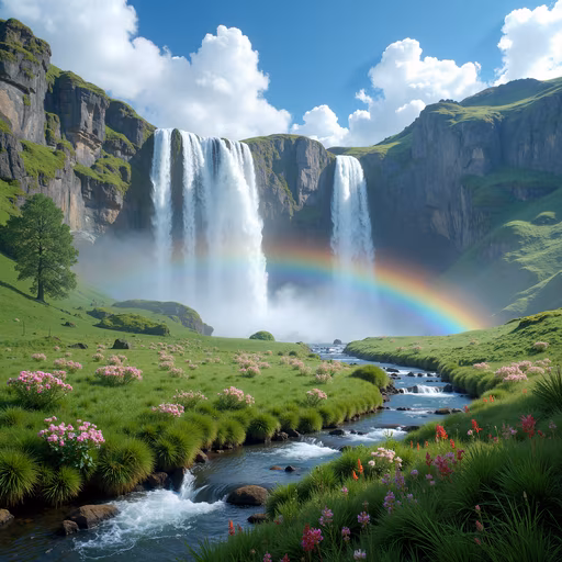 Rainbow Falls Illustration