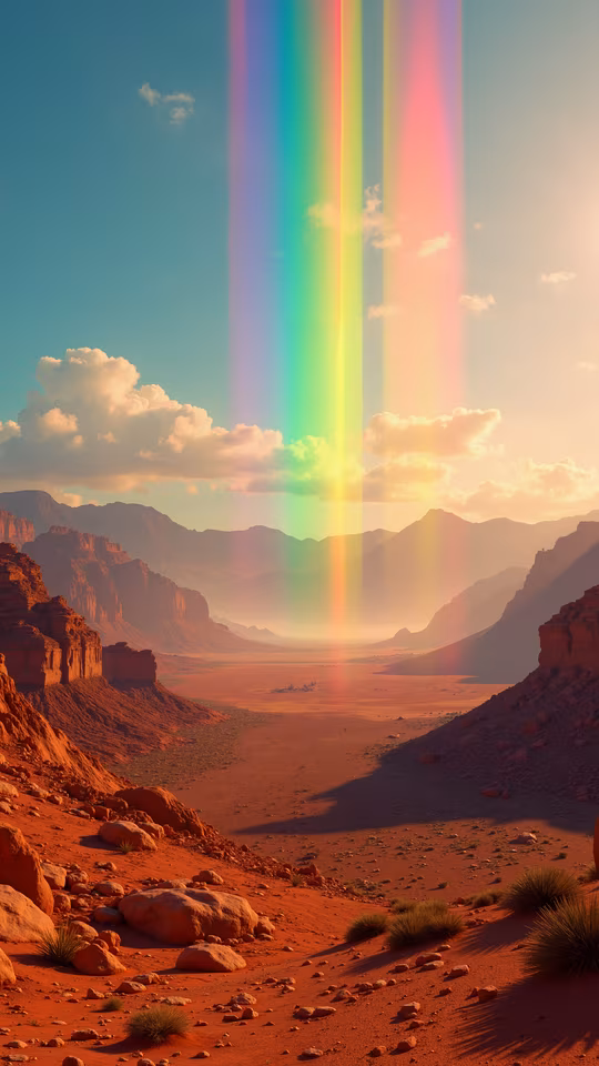 Rainbow Over Desert