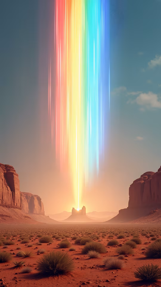 Rainbow Over Desert