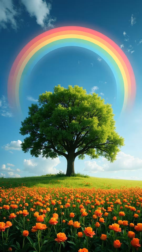 Rainbow Tree Illustration
