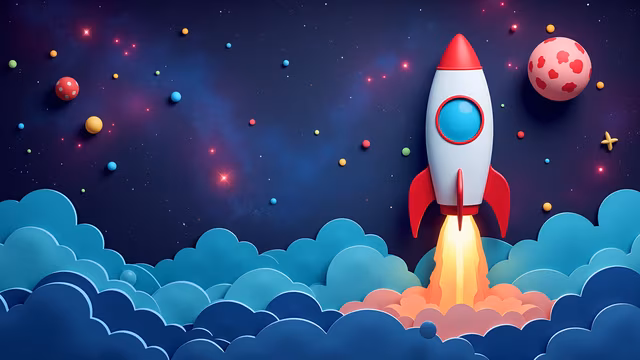 Rocket Launch Illustration