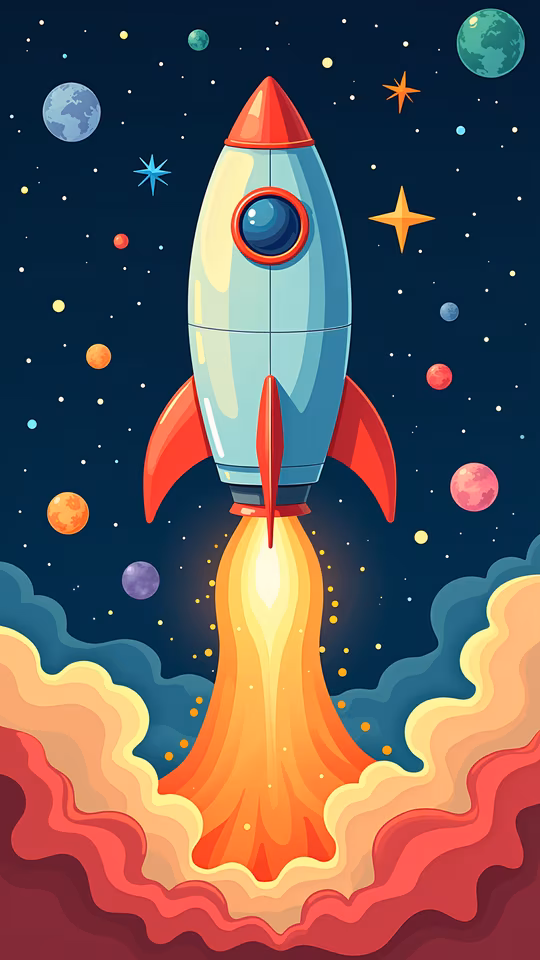 Rocket Launch Illustration