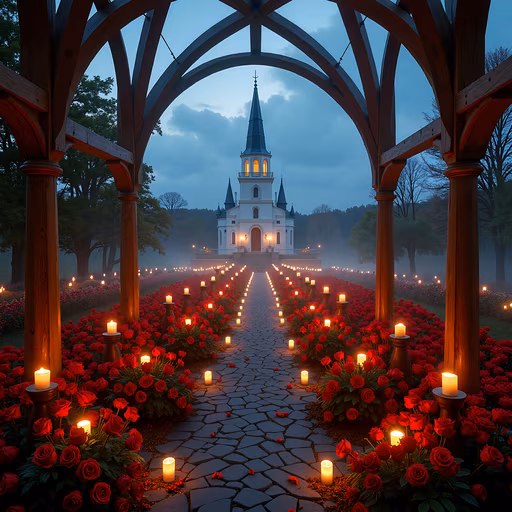 Romantic Pathway to Church