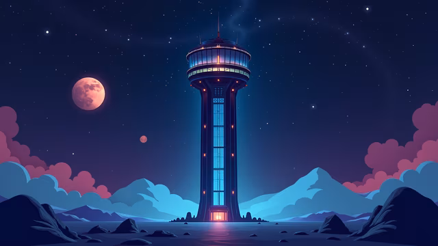 Space Tower Illustration