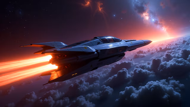 Spacecraft Launching into the Sky
