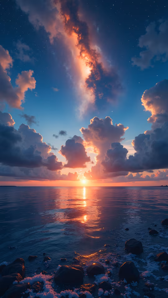 Sunset Over the Sea