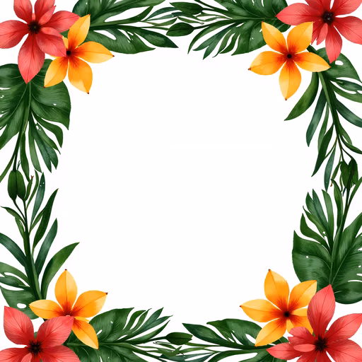 Tropical Floral Frame