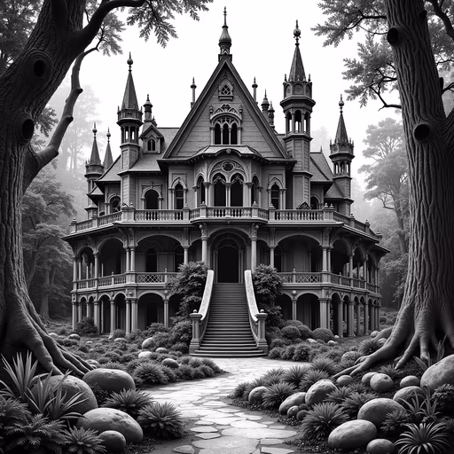Victorian Mansion Illustration