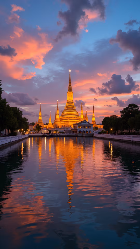 Wat Phra Samut Chedi Sunset