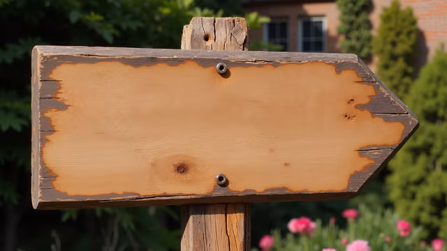 Weathered Wooden Sign