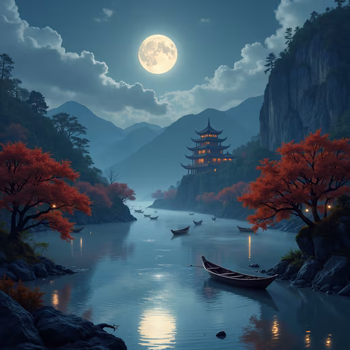 Autumn Moonlit Serenity