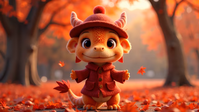 Autumnal Dragon Illustration