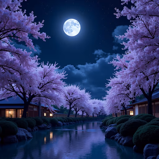 Cherry Blossom Moonlight