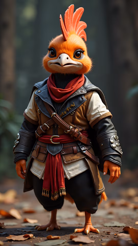 Chicken Warrior Illustration