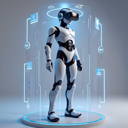 Cyborg in VR Headset