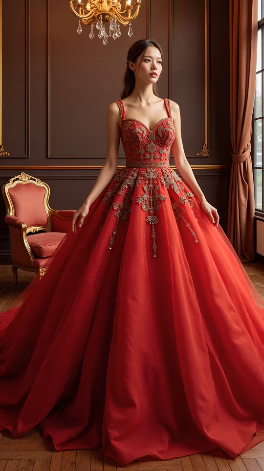 Elegant Red Ball Gown