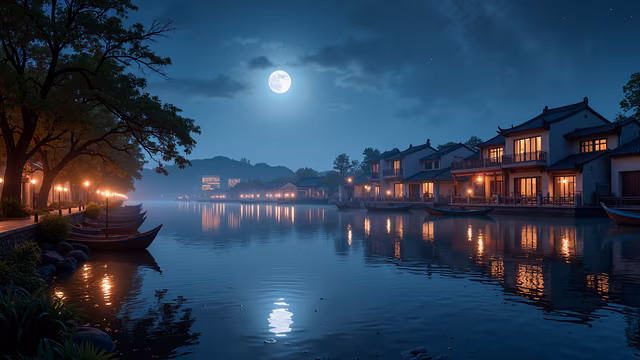 Moonlit River Scene