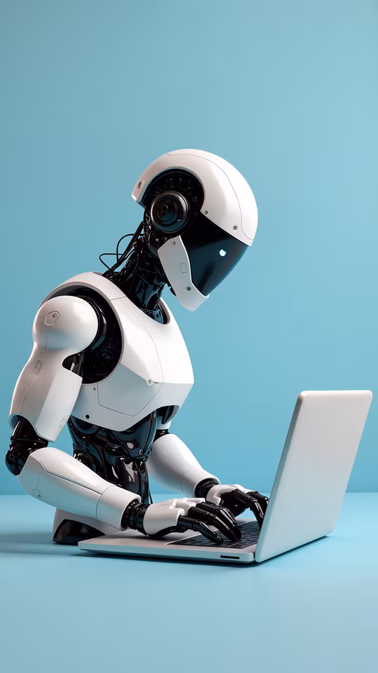 Robot Typing on Laptop