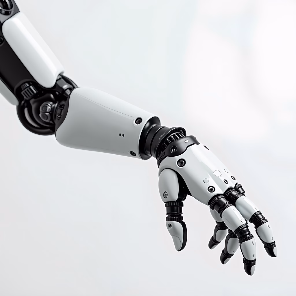 Detailed robotic hand illustration showcasing modern design and precision.