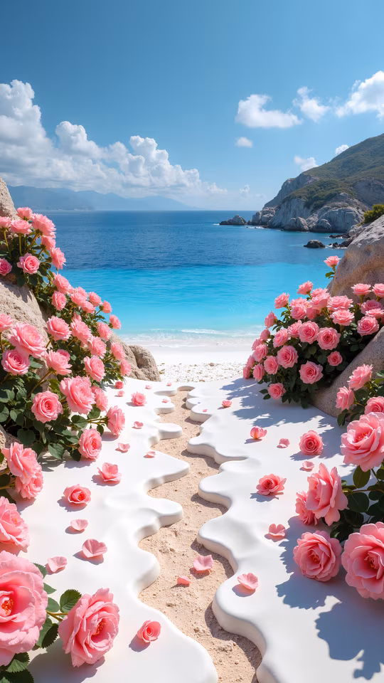 Romantic Pathway by the Sea