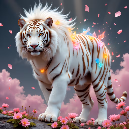 White Tiger Fantasy Illustration