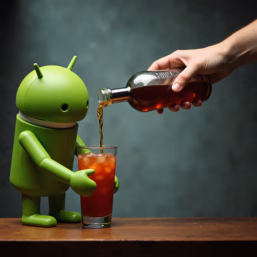 Android Robot Drinking