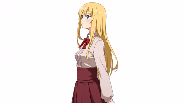 Anime Girl with Long Blonde Hair