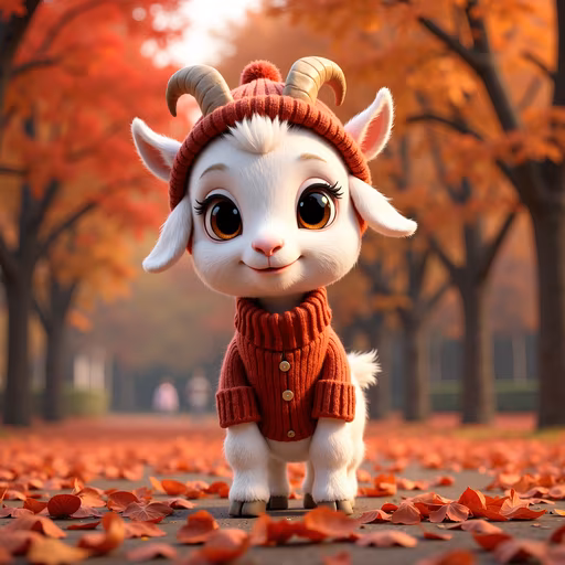 Autumn Goat Illustration