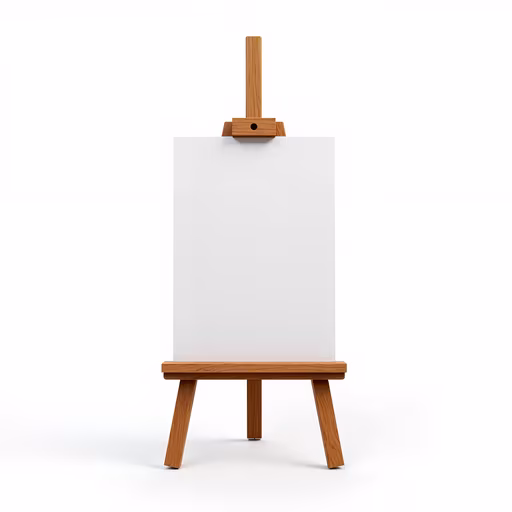 Blank Canvas on Wooden Easel