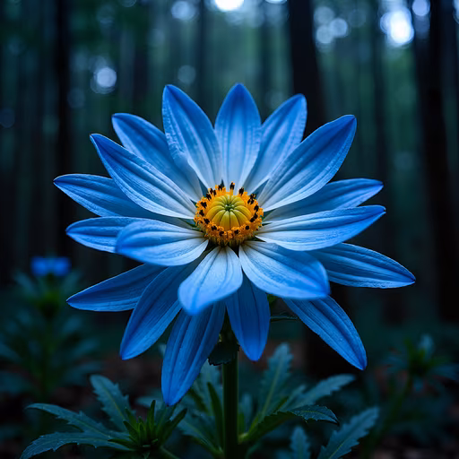 Blue Daisy in the Forest