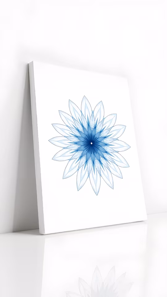 Blue Geometric Flower Illustration