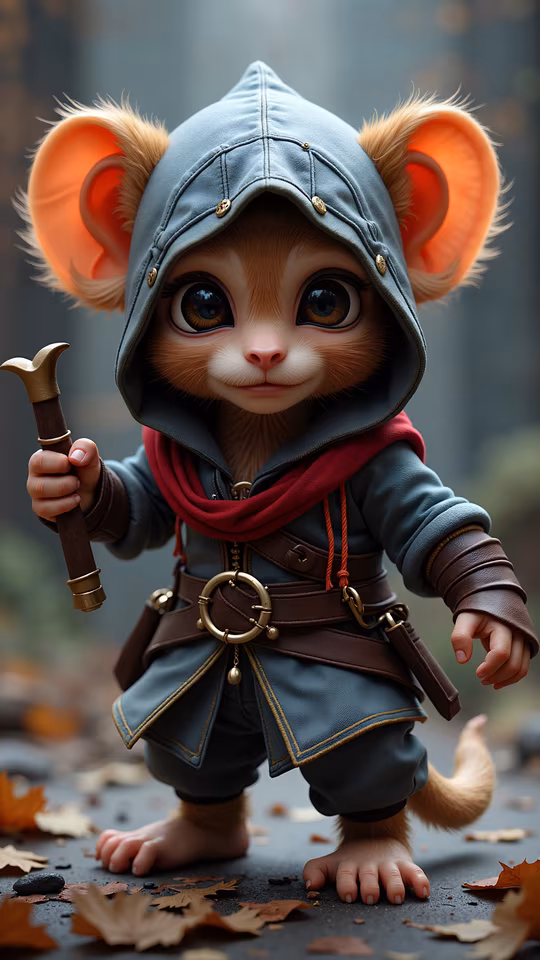 Cartoon Mouse Warrior