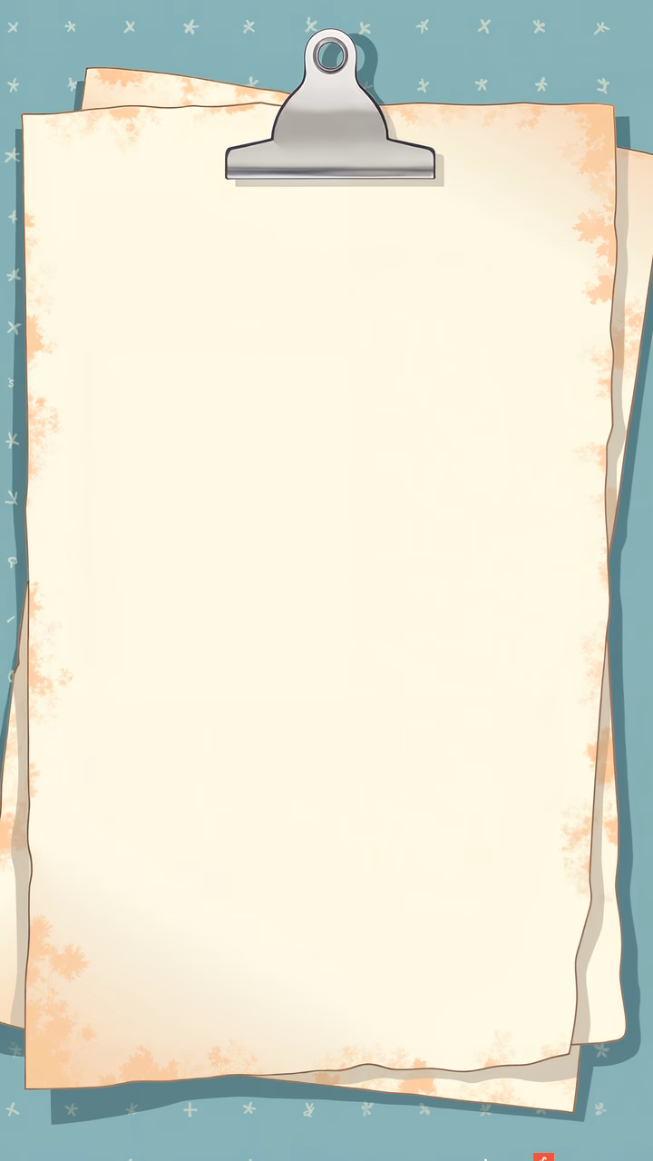 Blank clipboard on a floral background, minimalist design, serene mood.