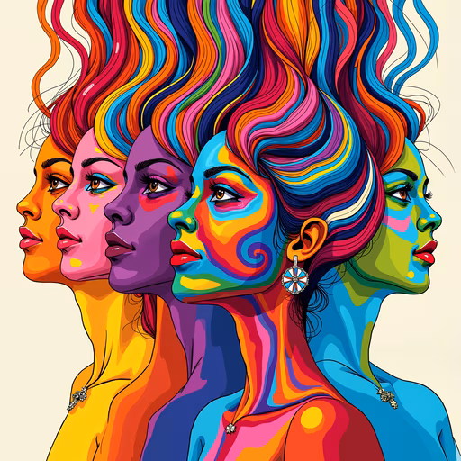 Colorful Faces Illustration