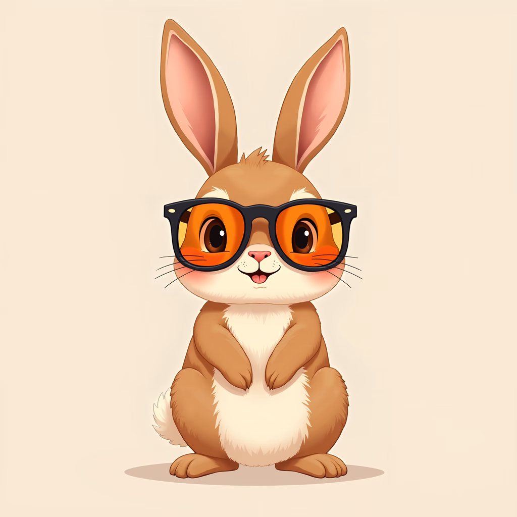 A cool bunny wearing sunglasses in a playful illustration.