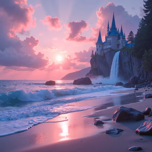 Dreamy Castle Sunset