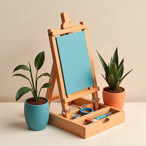 Easel with Plants